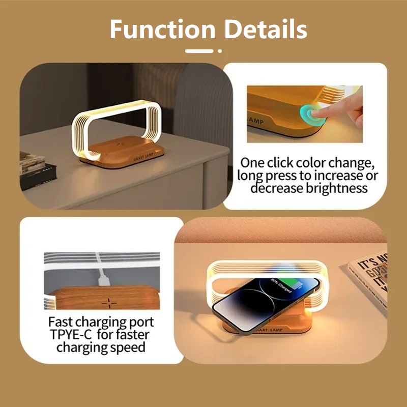 Desk Lamp With Wireless Charging function details
