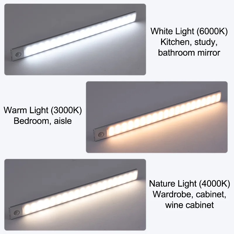 Rechargeable Cabinet Lights size color temperature