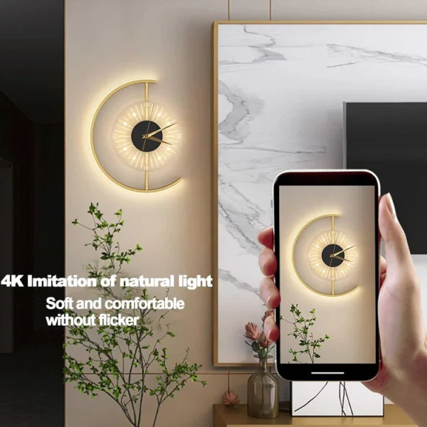 clock wall lamp living room