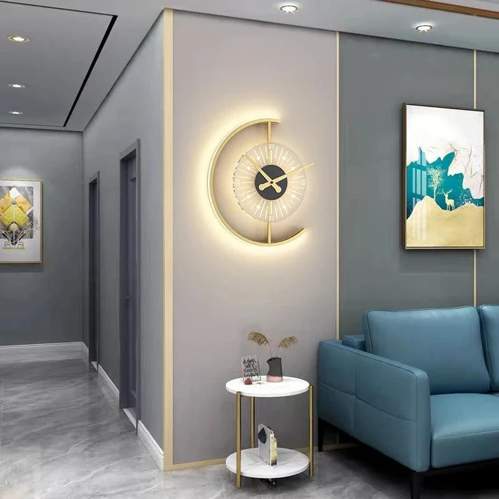 clock wall lamp living room