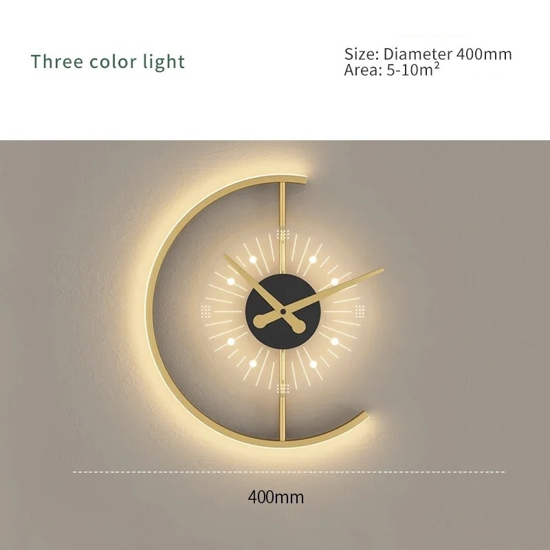 clock wall lamp size