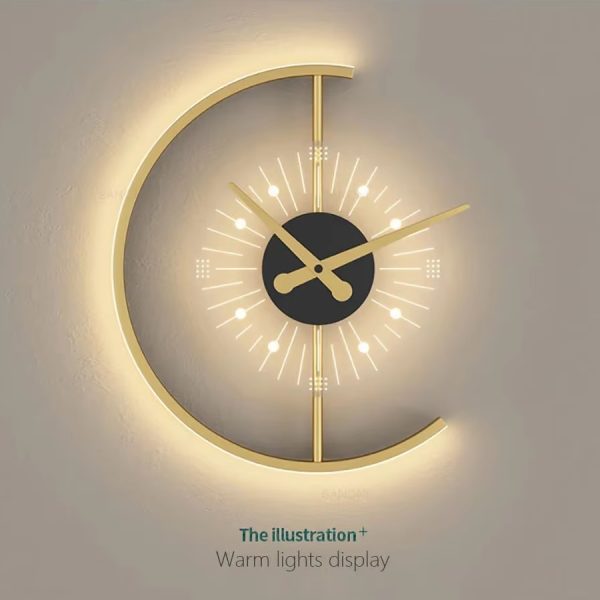 clock wall lamp warm white light